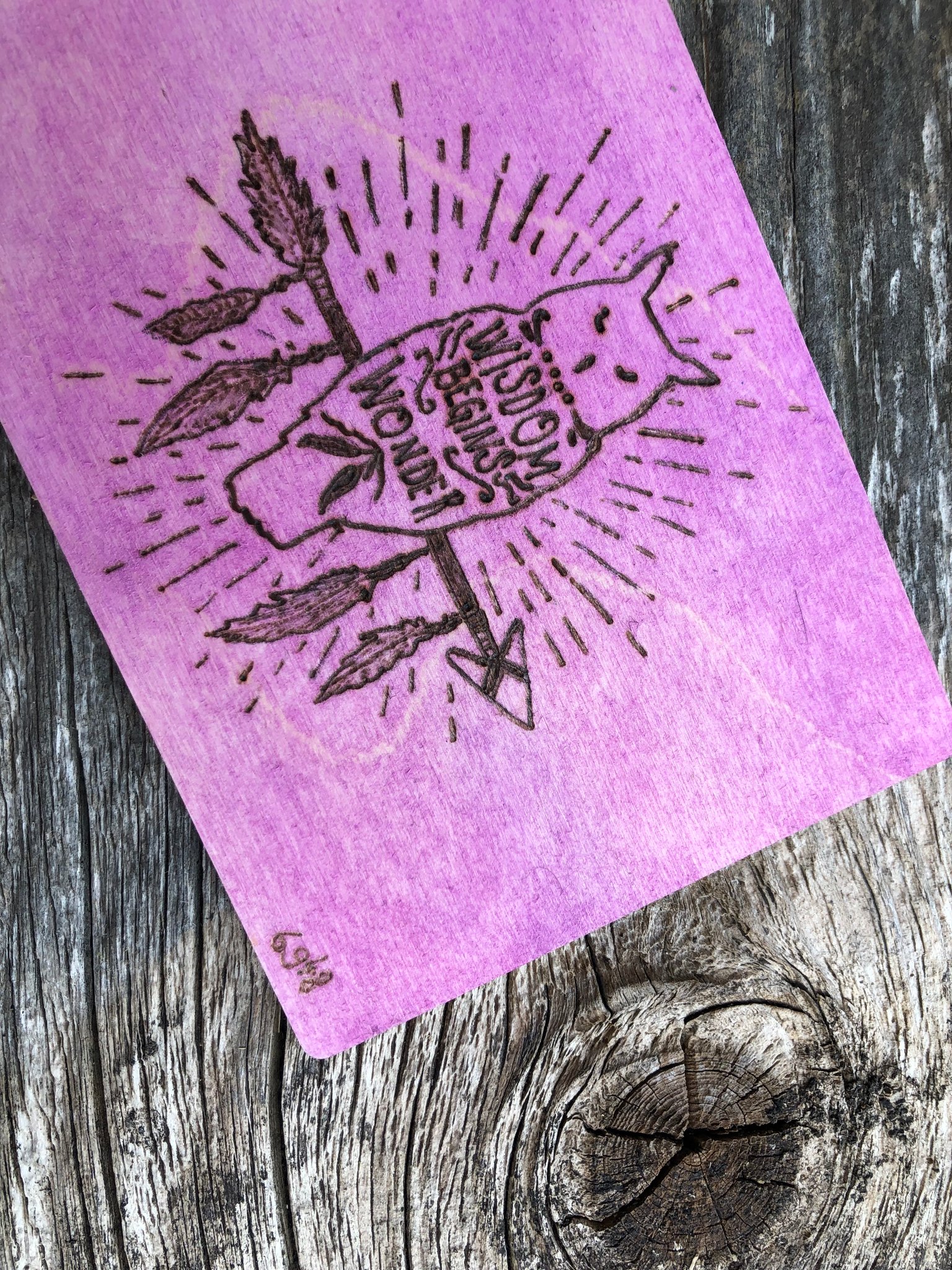 Holz-Postkarte gebrannt 