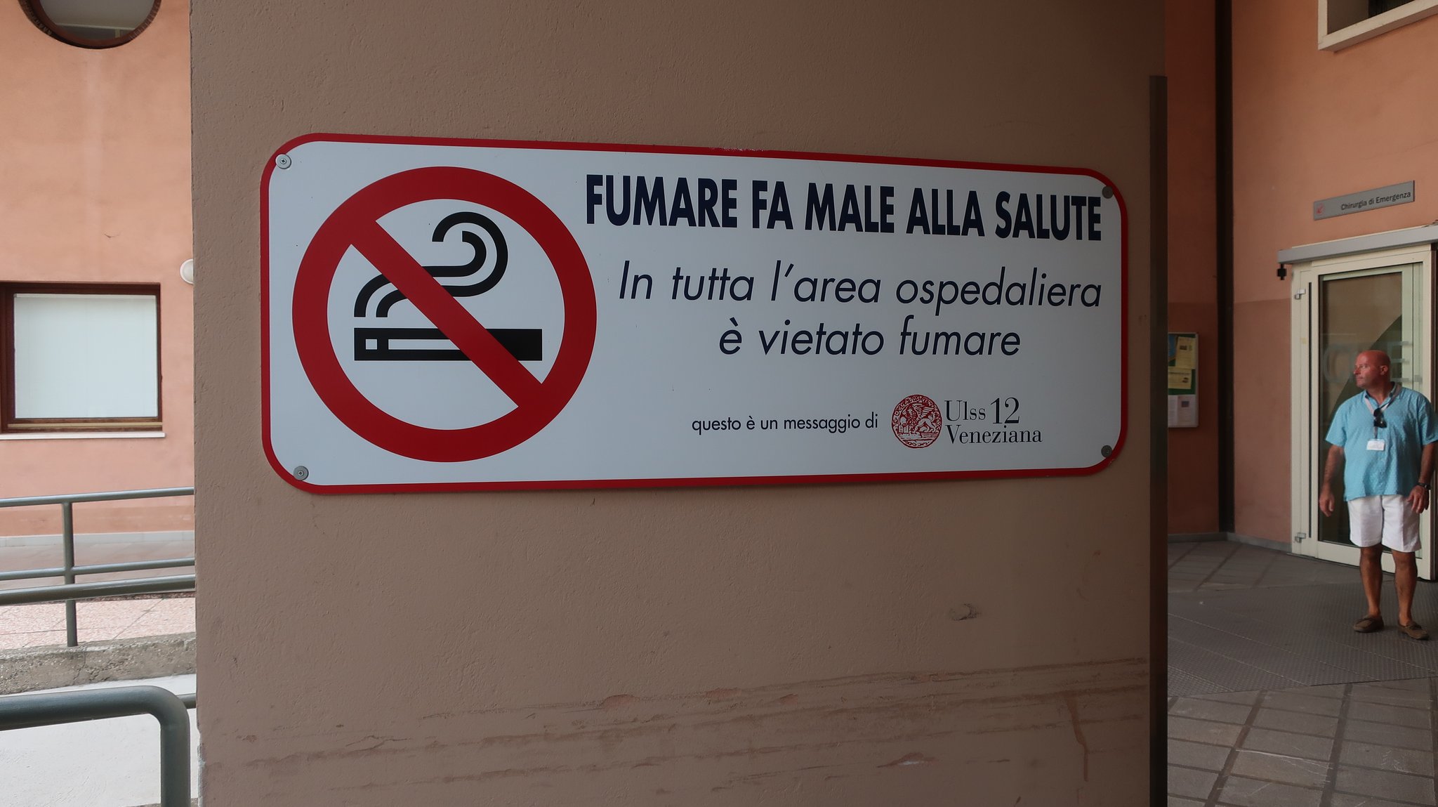 No smoking in the entire hospital, of course
