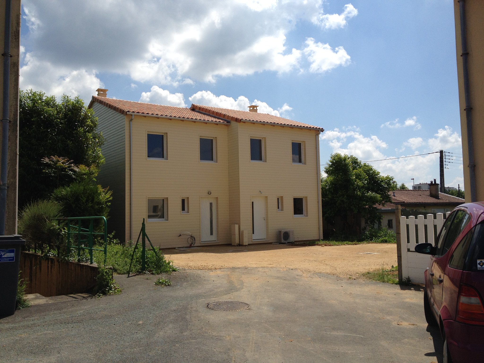 Construction ossature bois maison mitoyenne