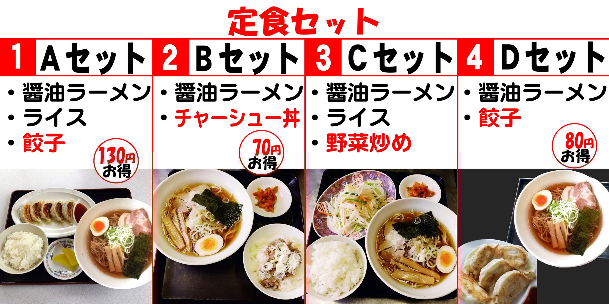 定食メニュー