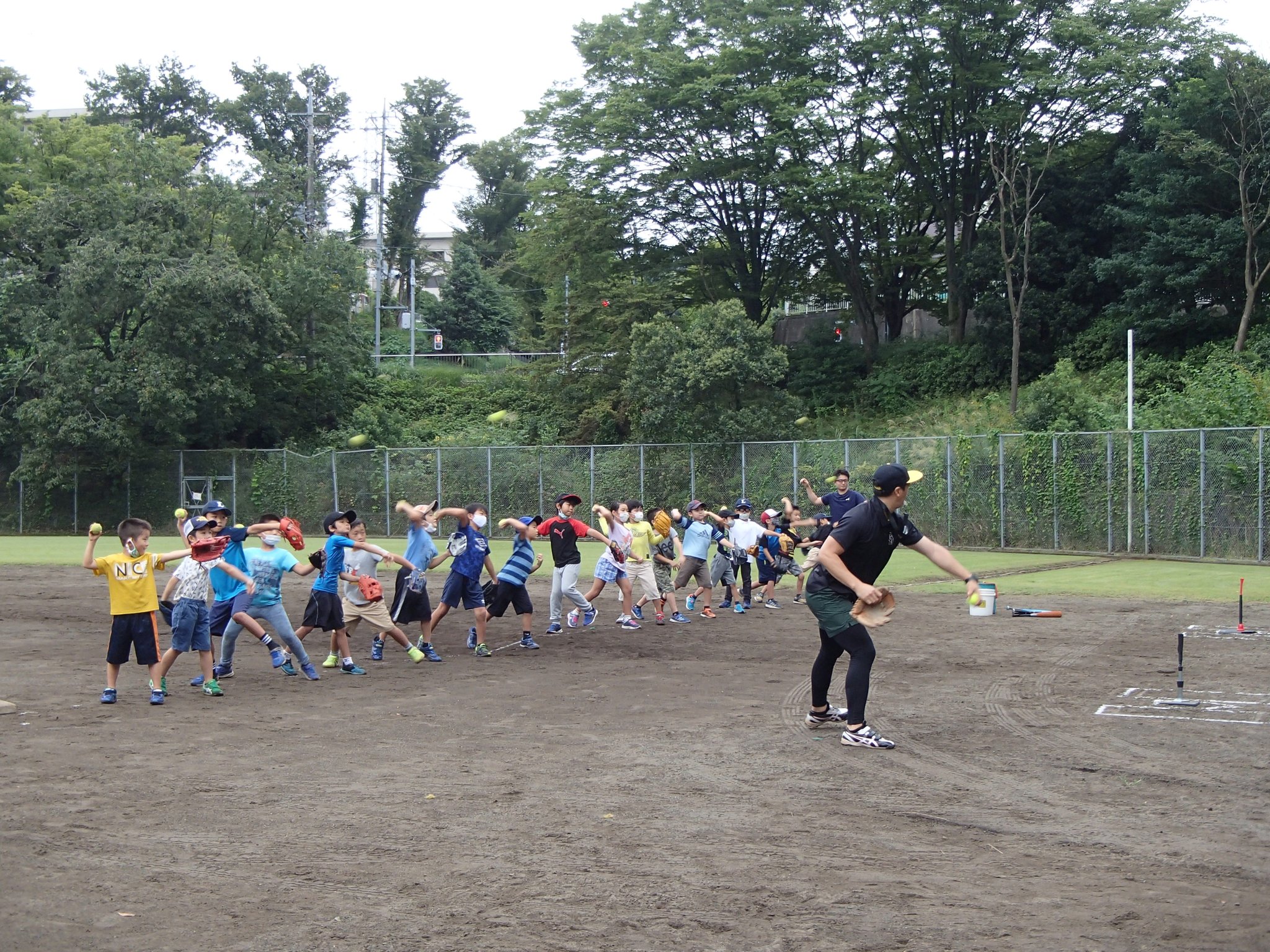 目印に向かって全力投球!!