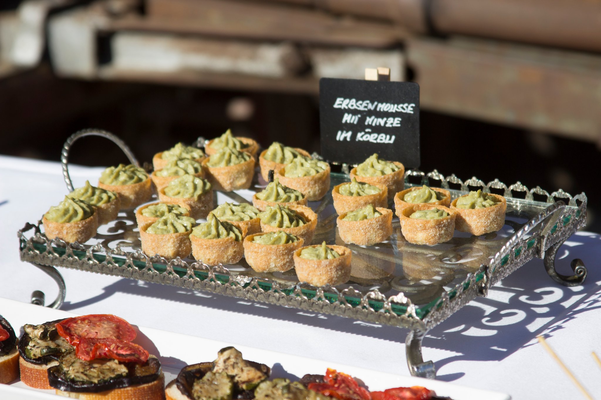 Die Erbsencreme im Knusperkörbli ist beliebt