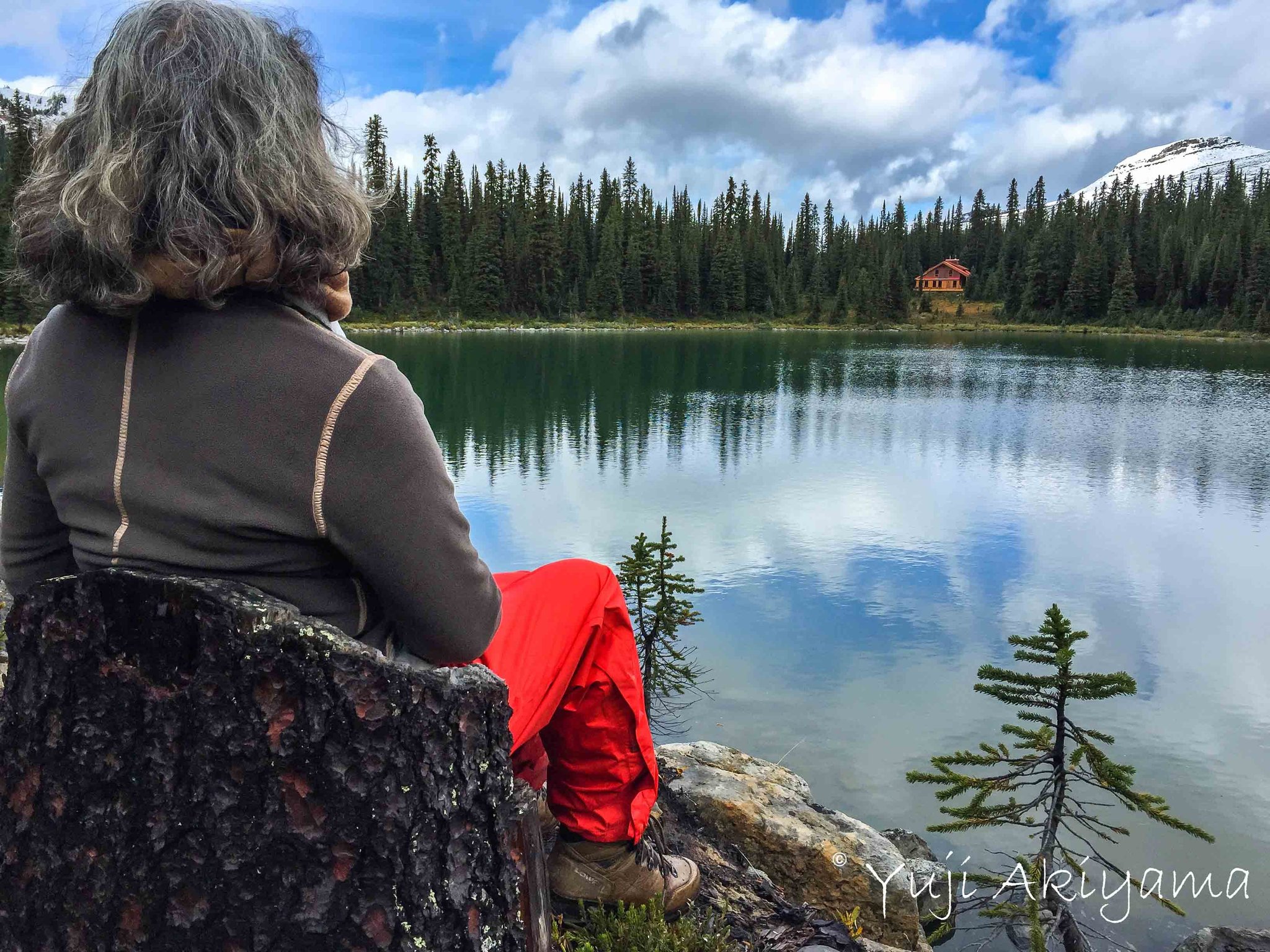 ロッジを見ながら最後の休憩