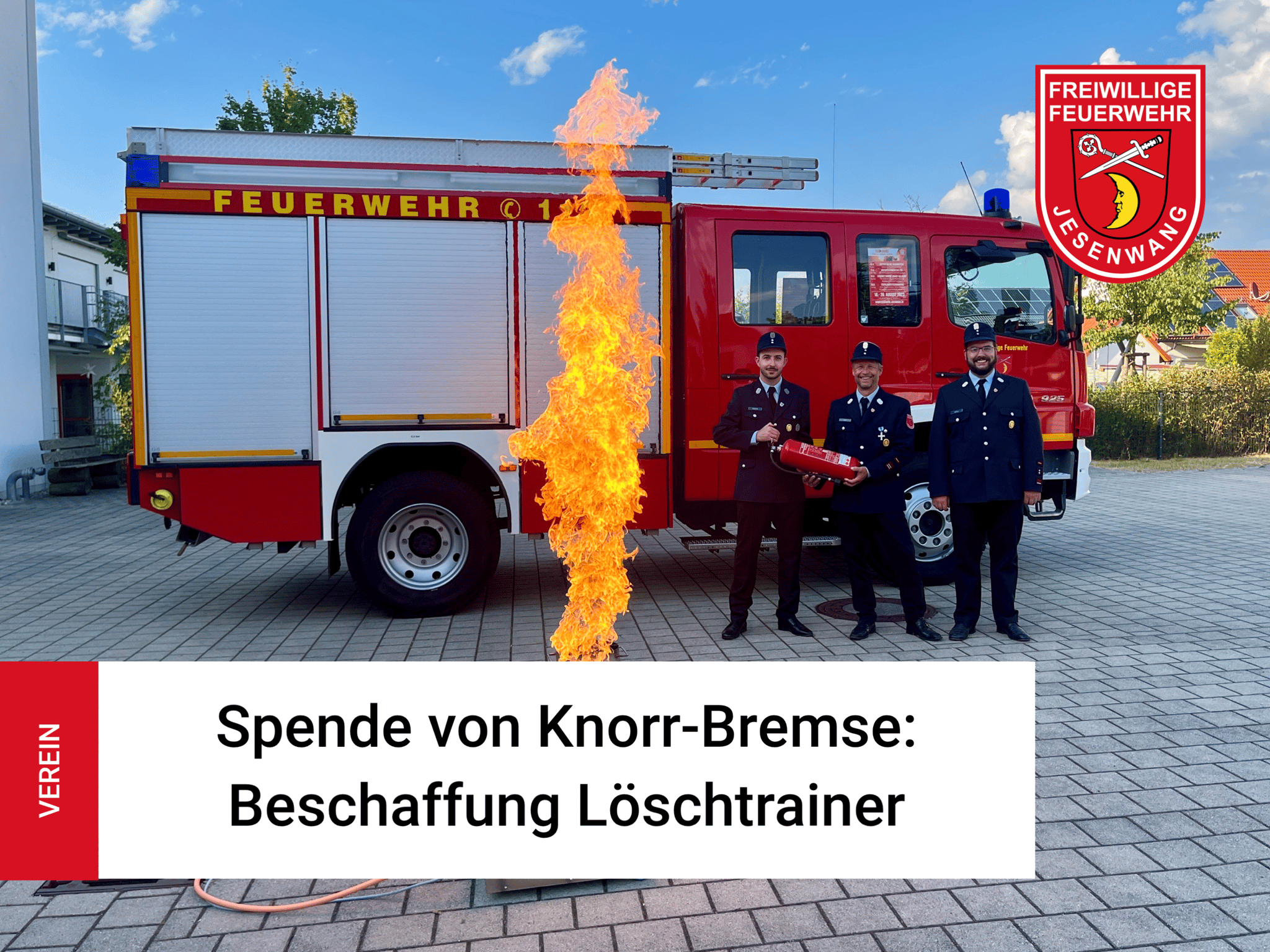 v.l.n.r. Florian Peschke (Projektpate), Jürgen Vogt (1. Kommandant) und Anton Herele (1. Vorstand und 2. Kommandant)