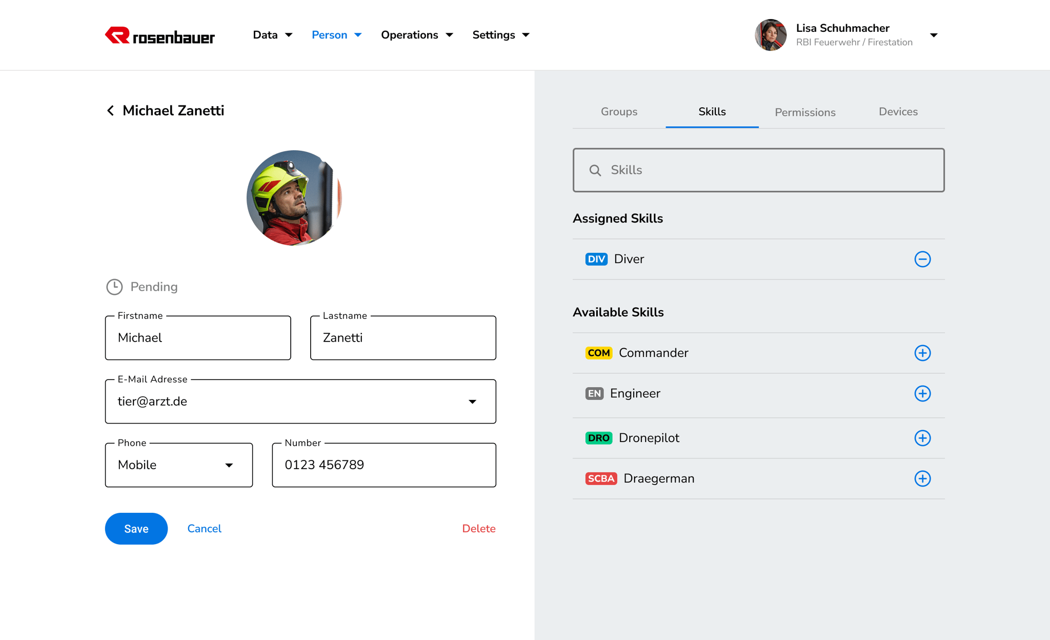 Skills management of individual members