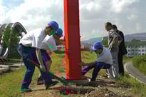 Montagearbeiten "Labiles Gleichgewicht", Kleezentrum Bern