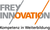 Grafiker für Logo kreation gesucht. Beispiel Logodesign Frey Innovation, Kompetenz in Weiterbildung