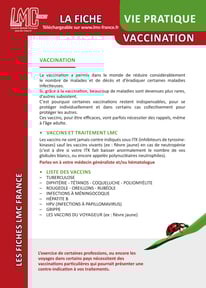 Télécharger la Fiche VIE PRATIQUE VACCINATION LMC France ITK LEUCEMIE MYELOIDE CHRONIQUE