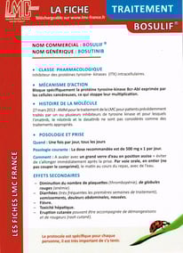 Télécharger Fiche Traitement Bosulif bosutinib LMC France ITK LEUCEMIE MYELOIDE CHRONIQUE LABORATOIRE Pfizer