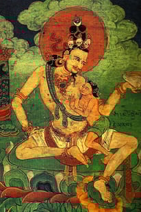 Ausschnitt aus dem Wandbild der buddhistischen Kapelle des Lukhang, Lhasa, Tibet. (© Foto: Thomas C. Laird)