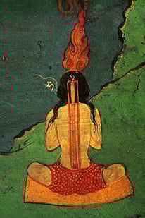 Ausschnitt aus dem Wandbild der buddhistischen Kapelle des Lukhang, Lhasa, Tibet. (© Foto: Thomas C. Laird)