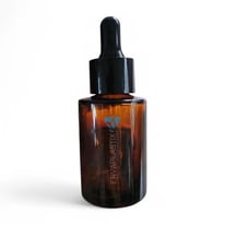 Frasco de vidrio cilindrico ambar con pipeta