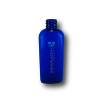 Botella oval de PEt azul