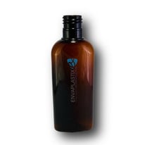 Botella oval de PET ámbar 125ml.