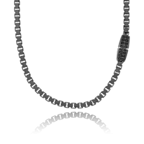Herrencollier in schwarz-rhodiniertem Silber aus der Matrix Kollektion der Goldchmiede OBSESSION