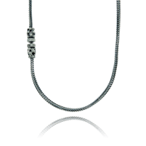 Fuchsschwanzkette mit Verschluss in Silber aus der Mikrokosmos Männerschmuck Kollektion der Goldschmiede OBSESSION