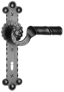 Maniglia porta ristrutturazione ferro battuto forgiato nero opaco 