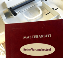 Hardcover Bindung mit Titelprägung für Bachelor oder Master-Thesis