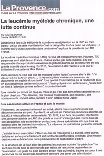 lmc france course contre leucémie myéloïde chronique provence.com