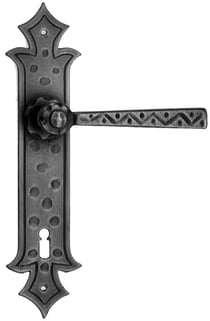 Maniglia porta ristrutturazione ferro battuto forgiato nero opaco 