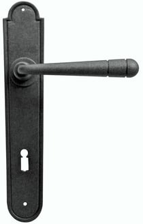 Maniglia porta ristrutturazione ferro battuto forgiato nero opaco 