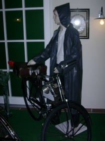 Altes Herrenrad mit Karbid-Lampe