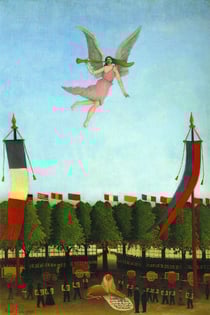 「第22回アンデパンダン展に芸術家たちを参加するように招く自由の女神」1906年アンリー・ルッソー 東京国立近代美術館所蔵