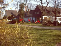 rot markiert: die Bäume müssen weg.