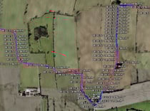 Detail mit Geschwindigkeitsangaben - Quelle: google earth