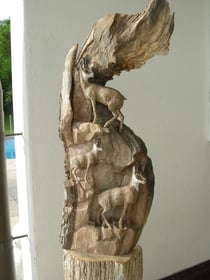 Gemse Gämse Schnitzerei Holzskulptur