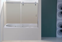 Mampara corredera vidrio transparente