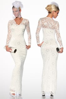 Langes Spitzenkleid