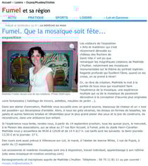 fumel, article sur expo mosaïque