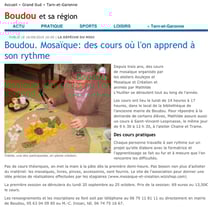 la depeche - article cours de mosaïque - sept 2010