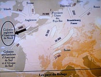 Carte qui montre l'exode des protestants