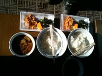 この日の朝食。かなり豪華です