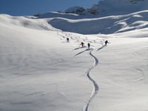 Abfahrt vom Gemsstock nach Airolo