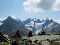 Fuorcla Surlej, hinten Biancograt & Bernina