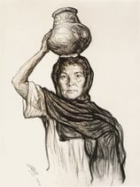 indienne de Asucion Paraguay 1927 fusain André Aaron Bilis