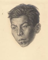 jeune indien 1925 fusain André Aaron Bilis