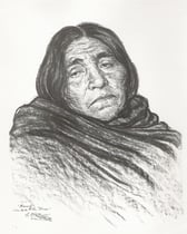 indienne Araucana Chili 1925 fusain André Aaron Bilis