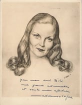 Madeleine Sologne 1948 fusain André Aaron Bilis