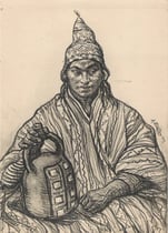 jeune indien 1923 fusain André Aaron Bilis