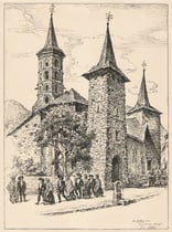 Eglise de Sentein, Ariège 1942 André Aaron Bilis