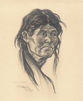 la sorcière de Tilcara 1925 fusain André Aaron Bilis