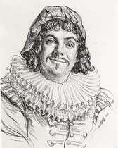 Camoin -Comedie Française (Scagnarelle) 1964 fusain André Aaron Bilis