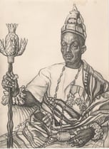 Le Roi de l'or Soudan  exposition coloniale Paris 1931 fusain André Aaron Bilis