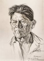 indien Namuncura de Patagonie 1925 fusain André Aaron Bilis