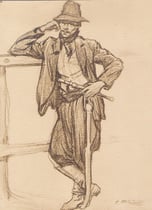 gaucho 1916 fusain André Aaron Bilis