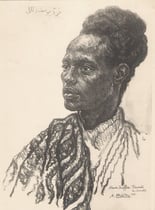 Exposition coloniale Paris 1931 fusain André Aaron Bilis